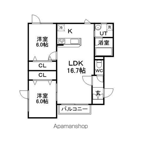 BELLE N・M(2LDK/1階)の間取り写真