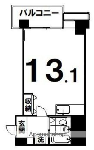 南大通4マンション(ワンルーム/5階)の間取り写真