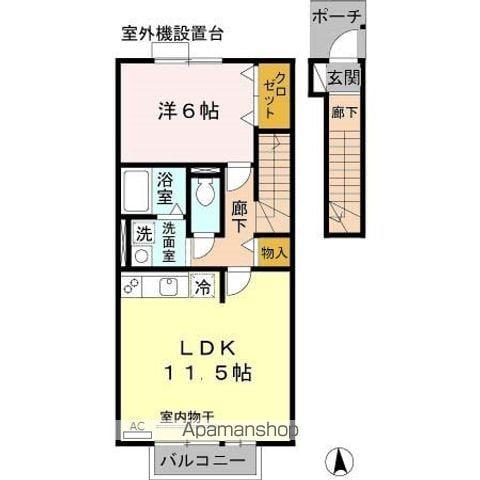 サクラハウス(1LDK/2階)の間取り写真