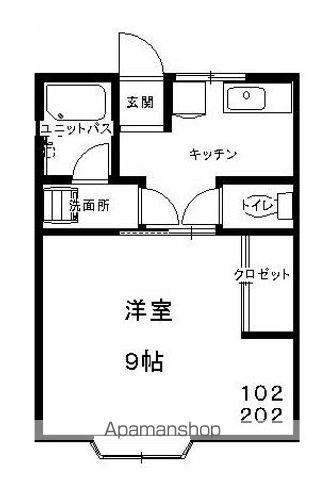 エントランス(1K/2階)の間取り写真