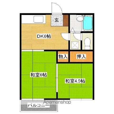 グリーンハイツ堤(2DK/2階)の間取り写真