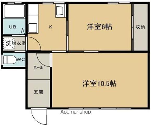 ハートナーハウスC(2K/1階)の間取り写真