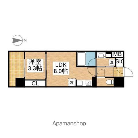 プレサンスレイズ 泉 高岳駅前(1LDK/12階)の間取り写真
