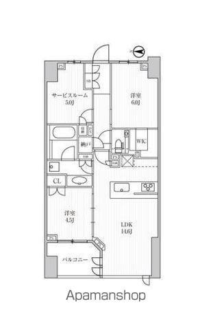 ディームス方南町(2SLDK/3階)の間取り写真