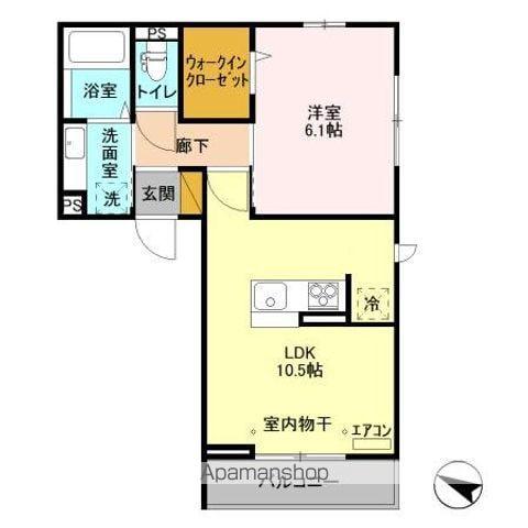 フォレストヴィラ(1LDK/2階)の間取り写真