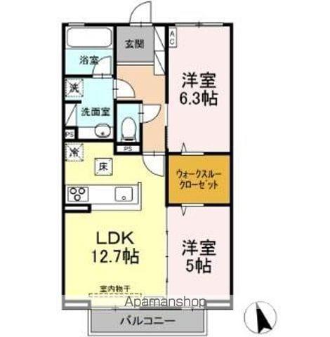 グランディール(2LDK/1階)の間取り写真