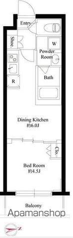 ハーモニーレジデンス新宿四谷(1DK/5階)の間取り写真