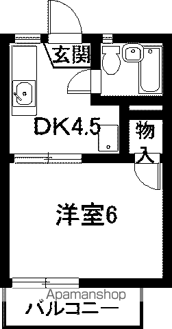 ファミール清水(1DK/2階)の間取り写真