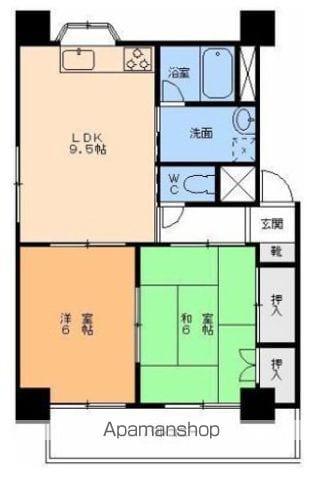 TKSマンション(2LDK/1階)の間取り写真