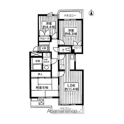 メゾン白亜館(3LDK/3階)の間取り写真