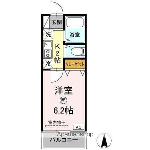ウイング矢川(1K/1階)の間取り写真