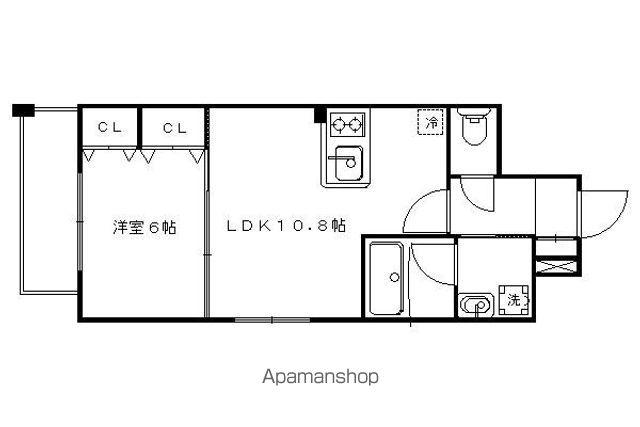 清元町マンション(1LDK/1階)の間取り写真