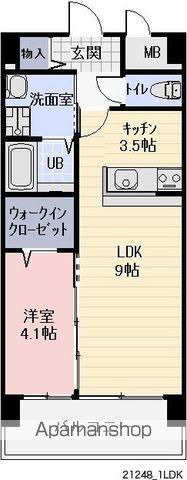 サミット栗田中央(1LDK/1階)の間取り写真