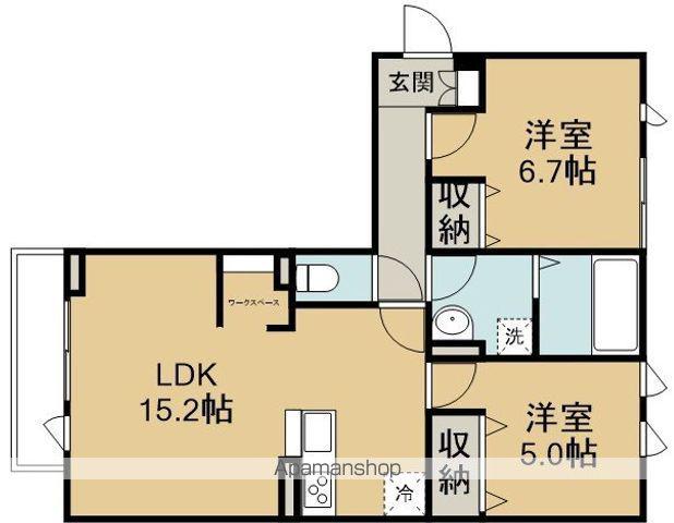 D-ROOM高坂弐番町(2LDK/2階)の間取り写真