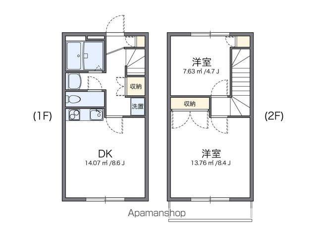 レオパレス神山(2DK/1階)の間取り写真