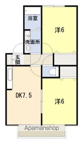 サンアドヴァンス(2DK/2階)の間取り写真