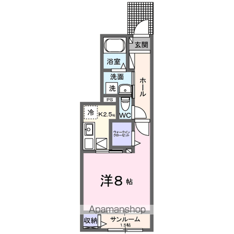 ベルメゾン江南(1K/1階)の間取り写真