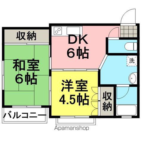 パオコート南台(2DK/2階)の間取り写真