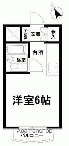 シャトーキミ(1K/1階)の間取り写真