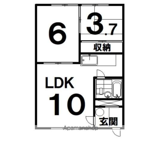 東栄ハイツ(2DK/1階)の間取り写真