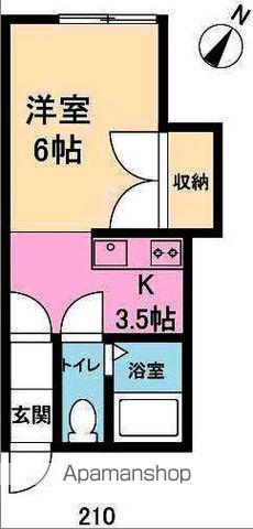 MAPLEROOMⅡ(1K/2階)の間取り写真