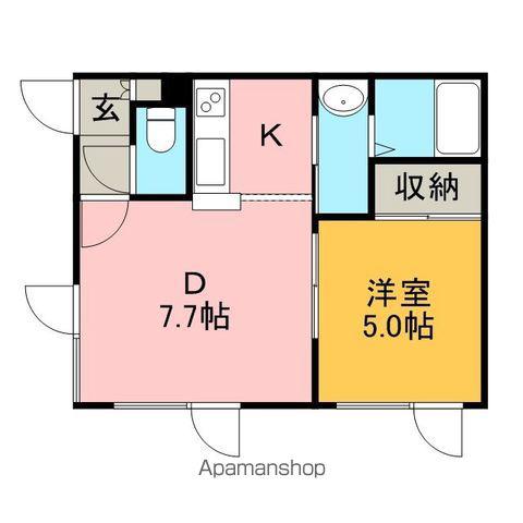 コーポ発寒南(1DK/3階)の間取り写真