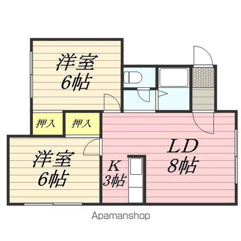 ノース丘珠(2LDK/3階)の間取り写真