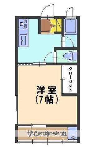 グリーンハウス(1K/1階)の間取り写真