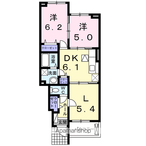 サンライズ イースト(2LDK/1階)の間取り写真