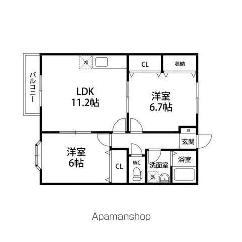 ドレミ館たいわ(2LDK/2階)の間取り写真
