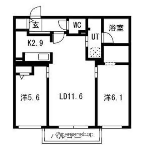 LA MANANA旭山公園通(2LDK/4階)の間取り写真