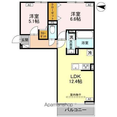 ルノンII(2LDK/3階)の間取り写真