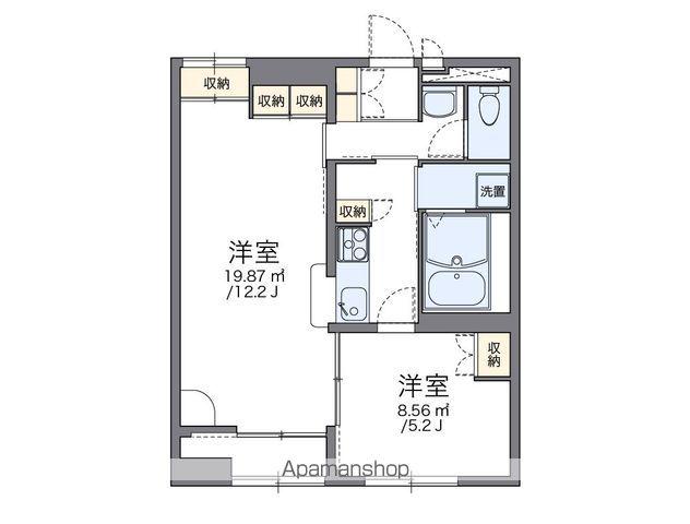 レオパレスしんどう御旗町(1LDK/1階)の間取り写真