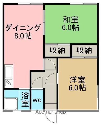 サイトウハイツ1(2DK/1階)の間取り写真