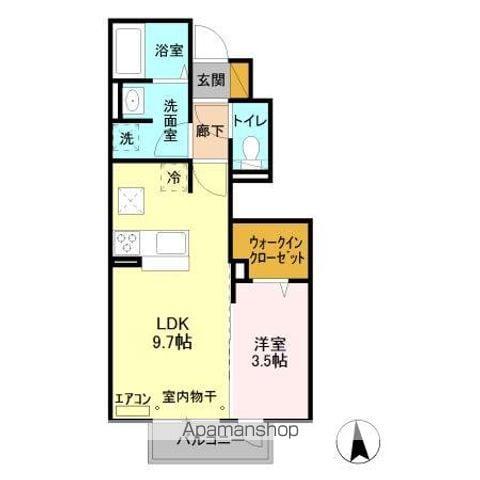 サンルミエールC(1LDK/1階)の間取り写真