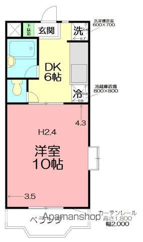 サングレース2(1K/3階)の間取り写真