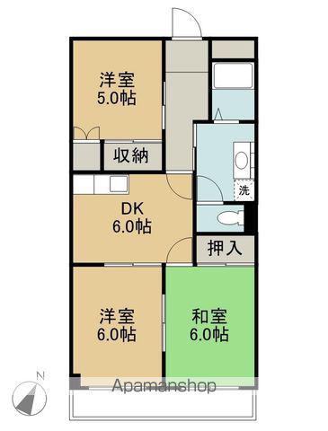 サンシャイン大堀(3DK/4階)の間取り写真