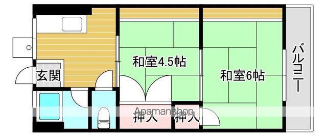 シティハイムKUMIYAMA(2K/1階)の間取り写真