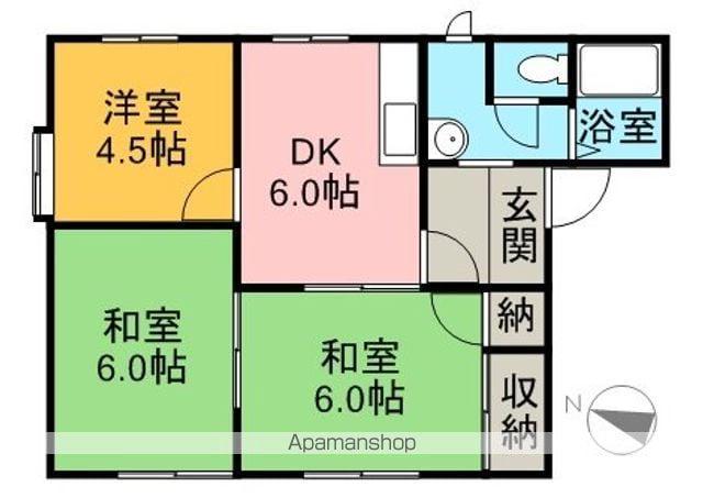 メゾントレビⅢ(3DK/1階)の間取り写真