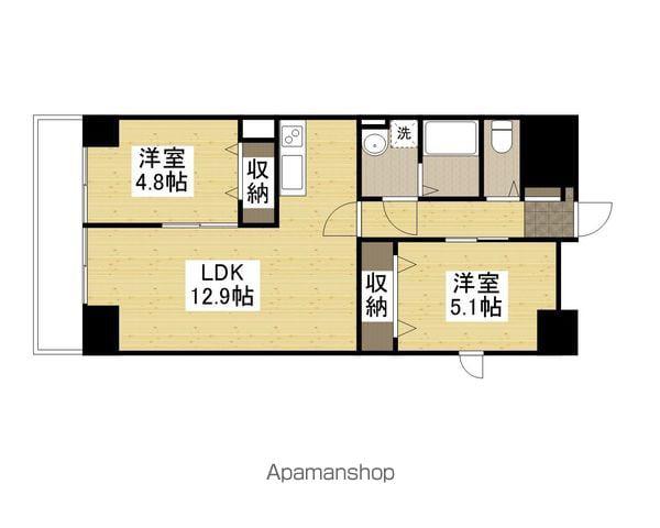 MISTRAL姫路駅前Ⅷ安田(2LDK/5階)の間取り写真