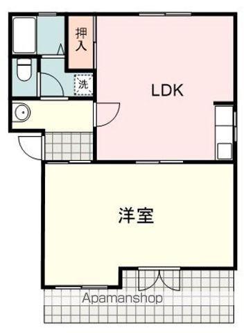 ウイング春日 Ⅲ(1LDK/1階)の間取り写真
