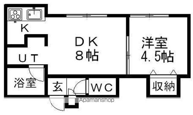 サークルⅠ澄川B棟(1DK/2階)の間取り写真
