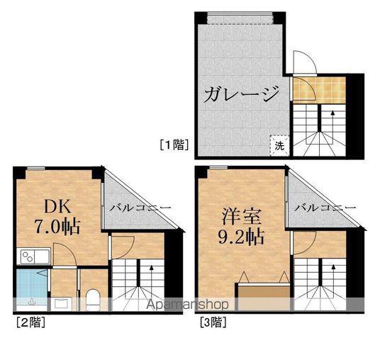 東淀川ガレージハウス(1DK)の間取り写真