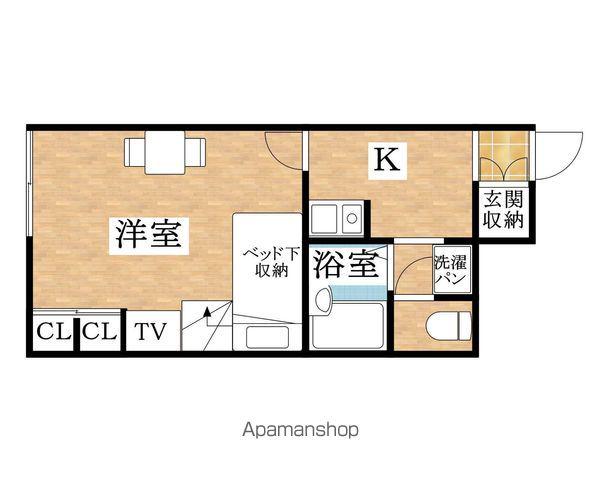 ルミエール夢Ⅱ(1K/1階)の間取り写真