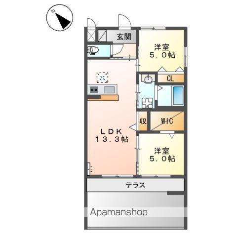 グランデ嘉右衛門(2LDK/1階)の間取り写真