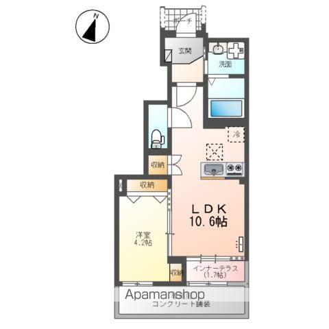 日高市四本木1丁目アパート工事(1LDK/1階)の間取り写真