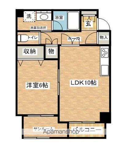 ビュープラザ平城(1LDK/4階)の間取り写真