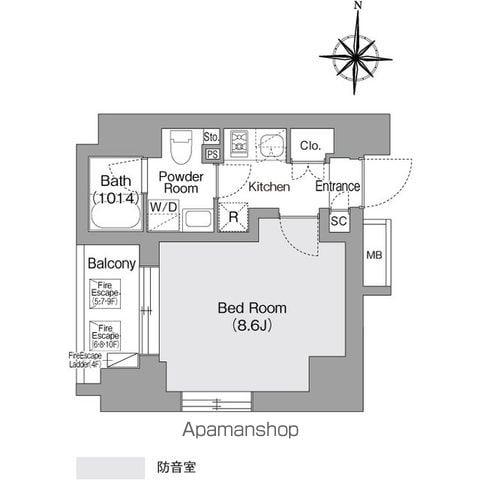 コンフォリア・リヴ森下MUTIO(1K/8階)の間取り写真