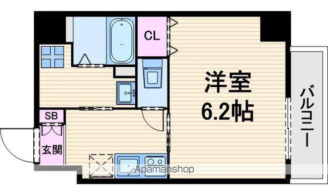 エスカーサ心斎橋イースト(1K/5階)の間取り写真