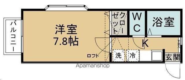 サンケンパレス南光台(1K/2階)の間取り写真